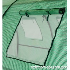 Ogrow Two Door Walk-In Tunnel Greenhouse With Ventilation Windows And Steel Frame - 15’ X 6’ X 6’ - Green 563016348